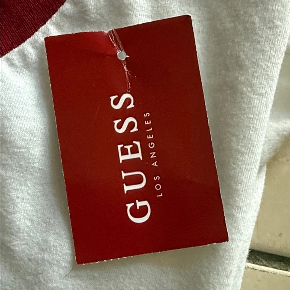 Guess White T‑Shirt with Red Logo and Trim - Picture 5 of 6